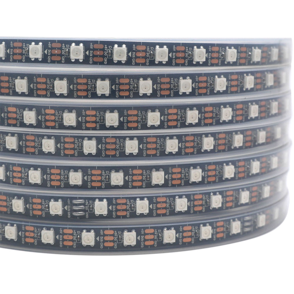 WS2812B DC5V Series Flexible LED Strip Lights, Programmable Pixel Full Color Chasing, Outdoor Waterproof Optional, 60LEDs/m 1.64-16.4ft Per Reel By Sale WS2812B DC5V Series Flexible LED Strip Lights, Programmable Pixel Full Color Chasing, Outdoor Waterproof Optional, 60LEDs/m 1.64-16.4ft Per Reel By Sale